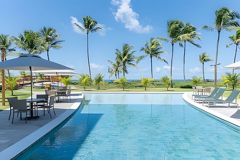 Flat Muro Alto Térreo Premium, Pé na Areia