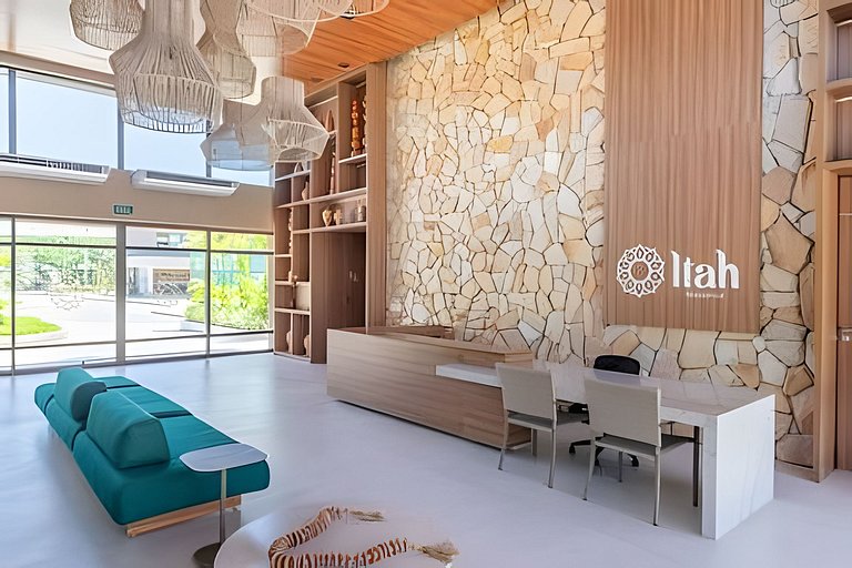 Flat Muro Alto Térreo Premium, Pé na Areia