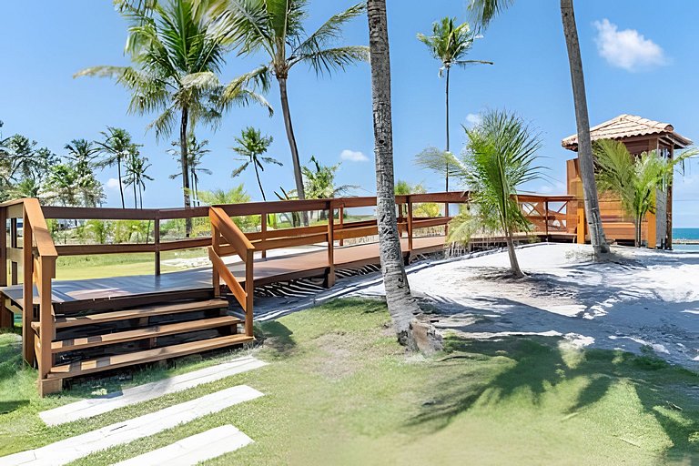 Flat Muro Alto Térreo Premium, Pé na Areia