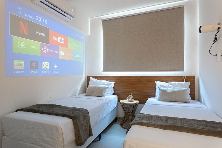 Flat Muro Alto Térreo Premium, Pé na Areia