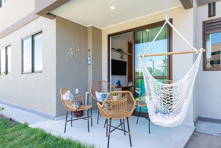 Flat Muro Alto Térreo Premium, Pé na Areia