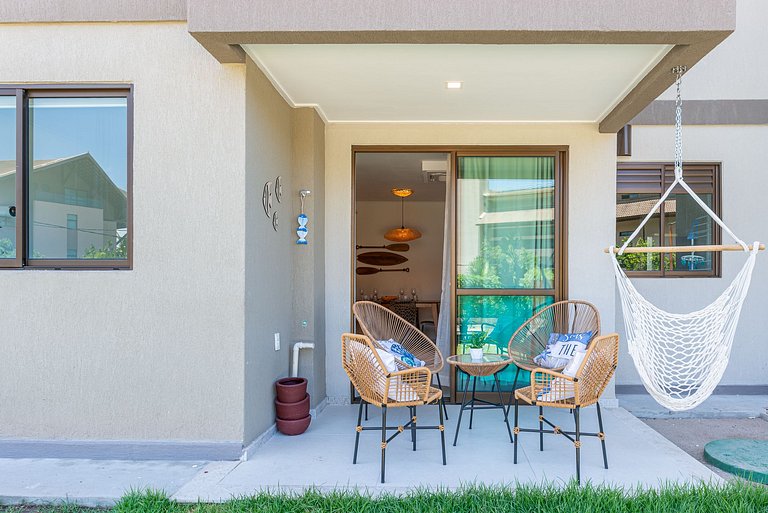 Flat Muro Alto Térreo Premium, Pé na Areia