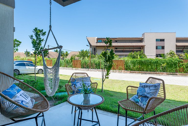 Flat Muro Alto Térreo Premium, Pé na Areia