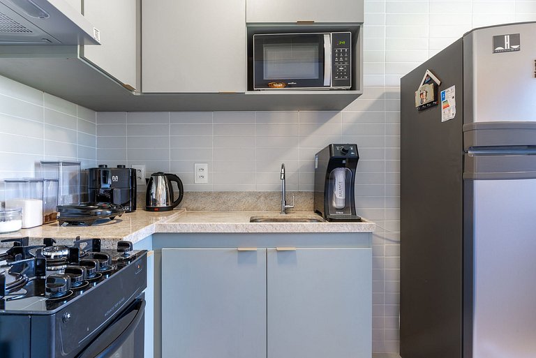 Flat Muro Alto Térreo Premium, Pé na Areia