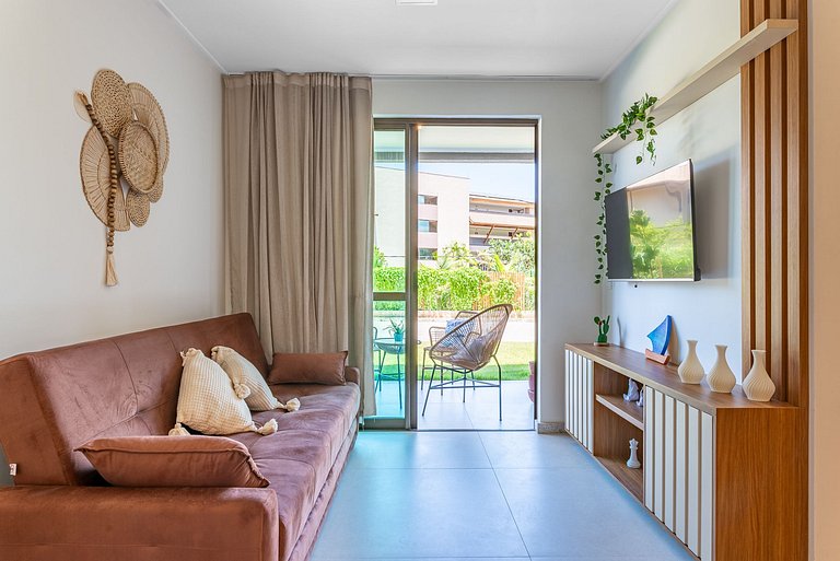 Flat Muro Alto Térreo Premium, Pé na Areia