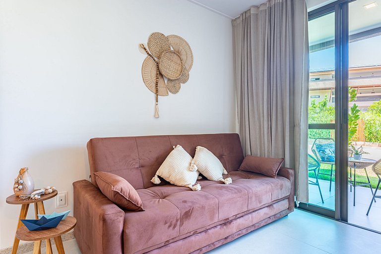 Flat Muro Alto Térreo Premium, Pé na Areia