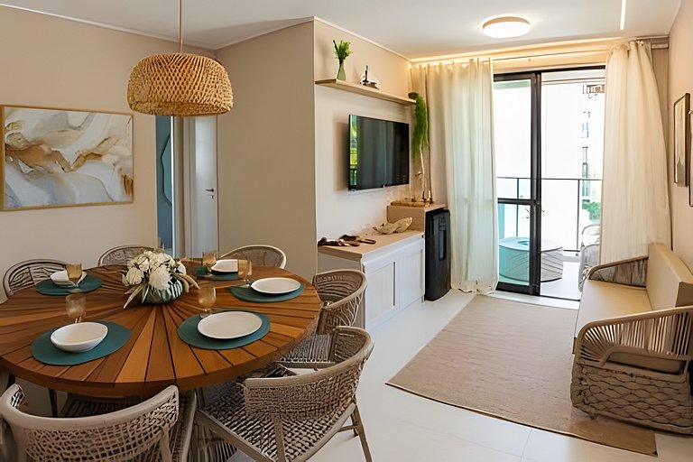 Flat Muro Alto, Vista Mar e Piscina, Pé na Areia